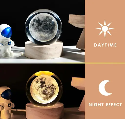 3D Moon Crystal Ball Night Lamp
